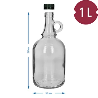 Flaska Gallone 1L utan flätning, med skruvlock – photo 4