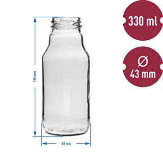TO-flaska för juice 330 ml med lock fi 43 - 6 st. – photo 4