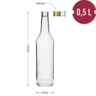 Flaska 500 ml för vodka rak med skruvlock - 8 st. – photo 7