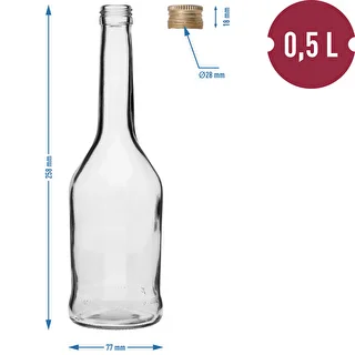 Flaska Napoleon 500 ml med skruvkapsyl fi28, 6 st – photo 7