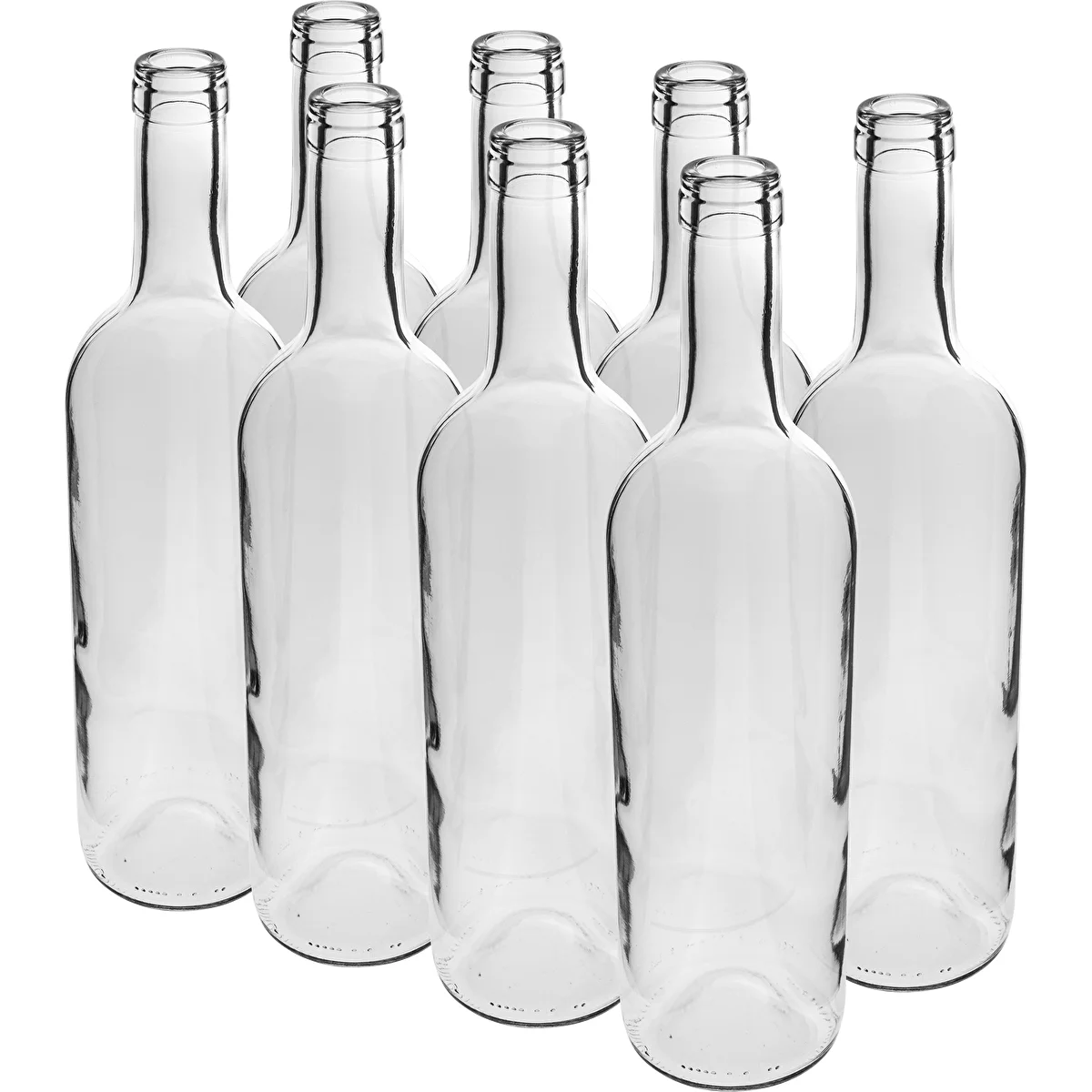 Vit flaska för vin 0,75 L - förpackning 8 st.