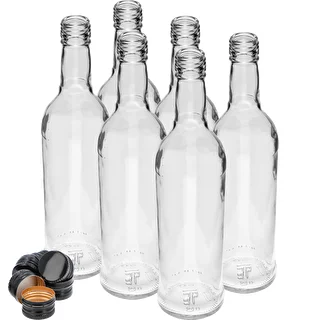 Flaska 500 ml Smal, med svart skruvkapsyl, för vodka, 6 st. – photo 3