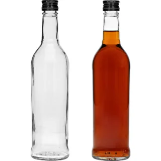 Flaska 500 ml Smal, med svart skruvkapsyl, för vodka, 6 st. – photo 5