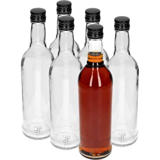 Flaska 500 ml Smal, med svart skruvkapsyl, för vodka, 6 st. – photo 2