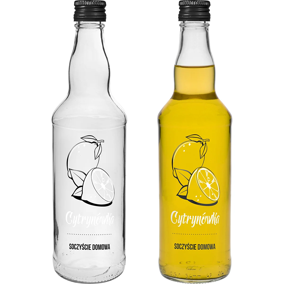 Flaska 500 ml med skruvkork, tryck "Cytrynówka", 1 st.