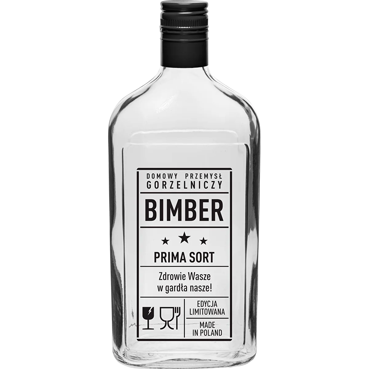 Plunta 500 ml med skruvkork, tryck ”Bimber PRL”, 1 st.