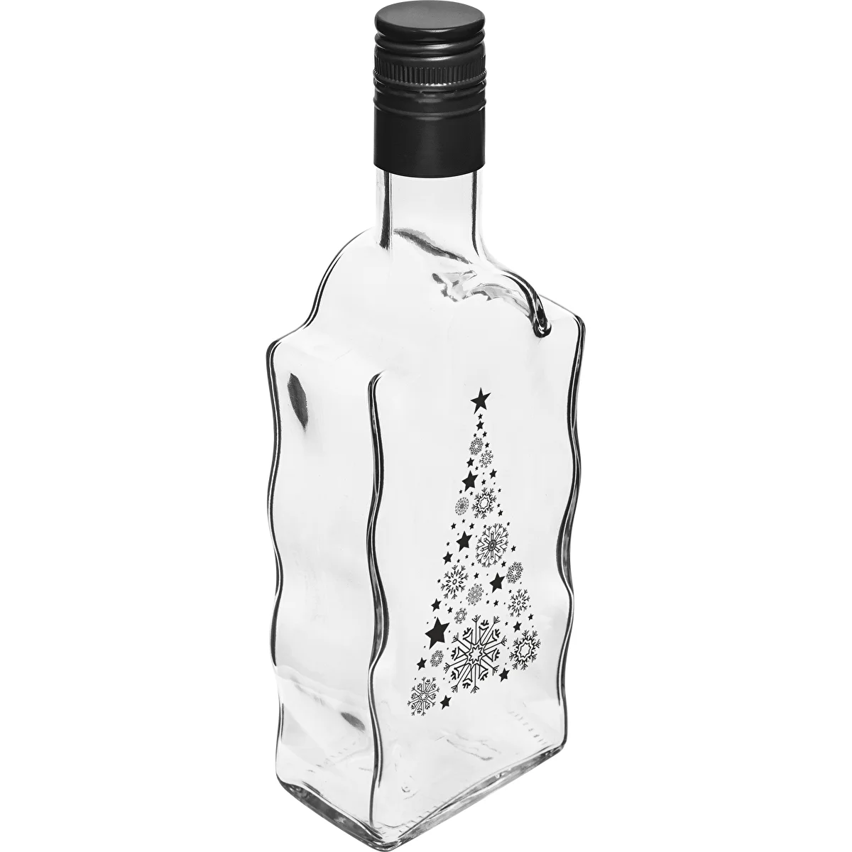 Klasztorna-flaska 500 ml med skruvkapsyl och tryck ”Julgran”, 1 st.