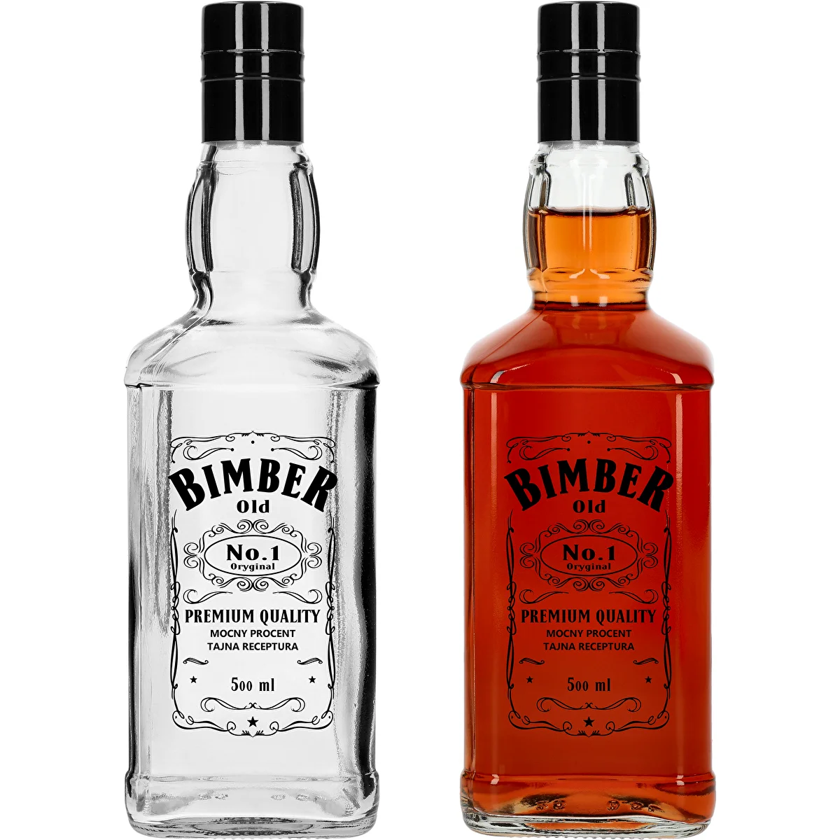 Flaska Daniels 500 ml med skruvkork, tryck ”Bimber OLD”, 1 st.