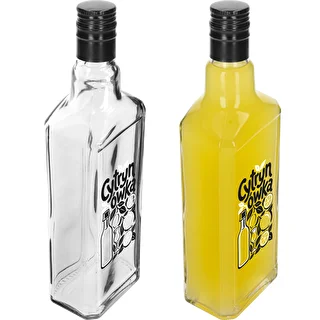 Tynktura-flaska 500 ml med tryck ”Cytrynówka” och skruvkork – photo 4