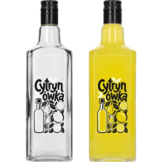 Tynktura-flaska 500 ml med tryck ”Cytrynówka” och skruvkork – photo 3