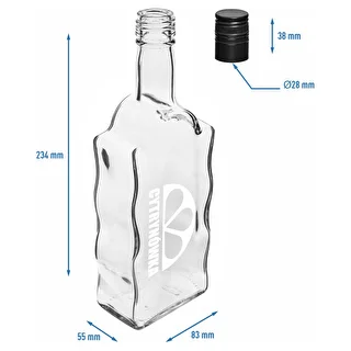 Klasztorna-flaska 500 ml med skruvkork och tryck ”Cytrynówka”, mönster 2 – photo 5