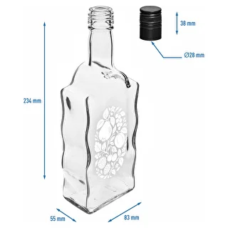 Flaska Klasztorna 500 ml med skruvkork och tryck ”Frukter”, mönster 1 – photo 5