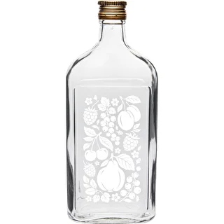 Pluntaflaska 500 ml med skruvkapsyl och tryck ”Frukter”, mönster 2 – photo 1