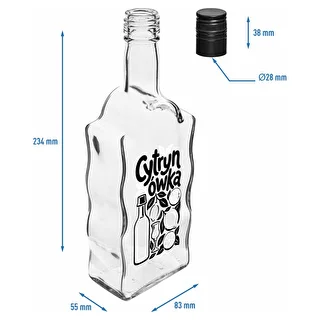 Klasztorna-flaska 500 ml med skruvkapsyl och tryck ”Cytrynówka”, motiv 1 – photo 5