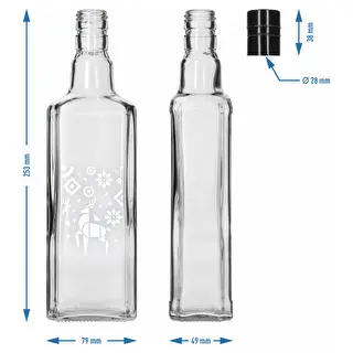 Flaska Tynktura, 500 ml med skruvkork – Julrenen – photo 5
