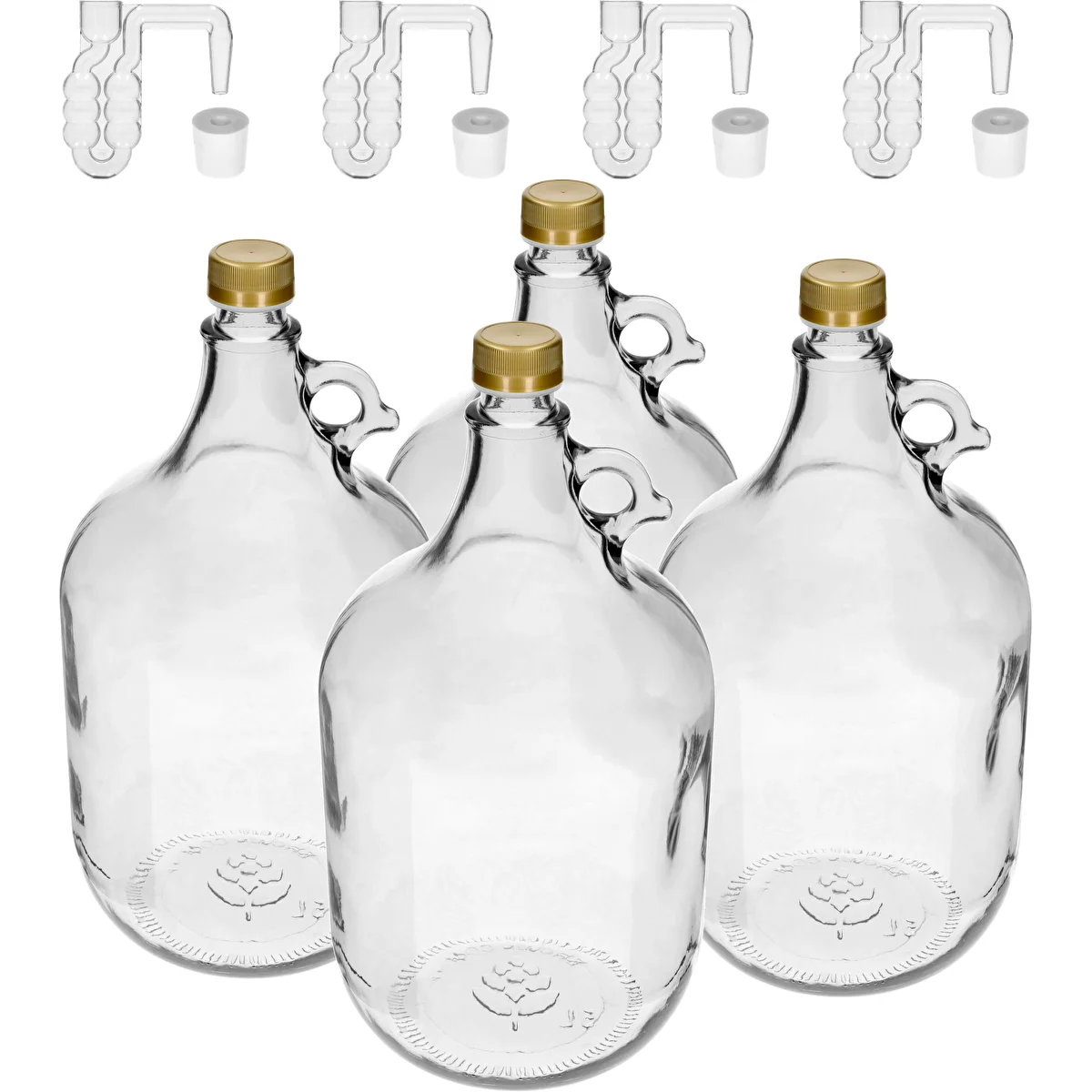 Dama 5 L med skruvlock, korkpropp och jäsrör – 4-pack