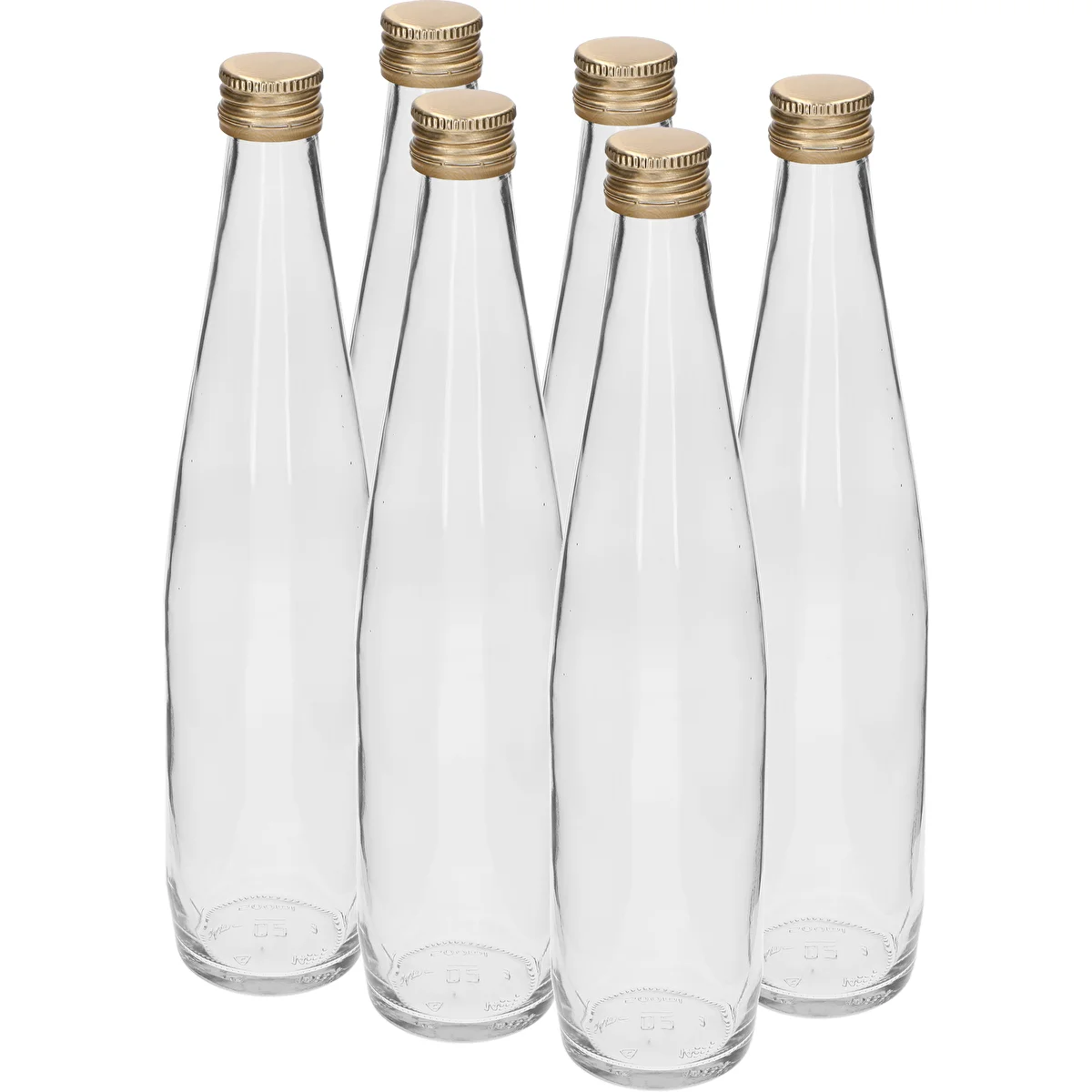 Klubowa-flaska 500 ml med guldfärgad skruvkapsyl, set om 6 st.
