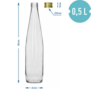 Klubowa-flaska 500 ml med guldfärgad skruvkapsyl, set om 6 st. – photo 7
