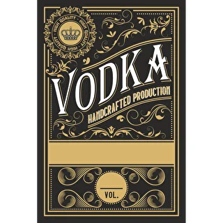 Självhäftande etiketter 60x90 mm för flaskor, vodka, svarta, 20 st. – photo 1