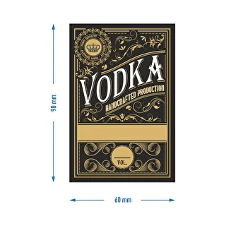 Självhäftande etiketter 60x90 mm för flaskor, vodka, svarta, 20 st. – photo 4