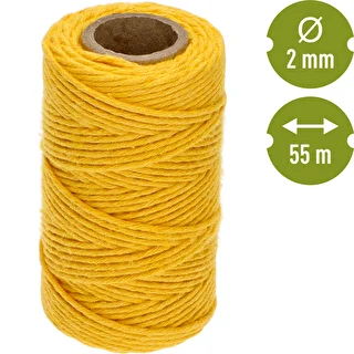 Gult bomullssnöre 2 mm/55 m/100 g – photo 4
