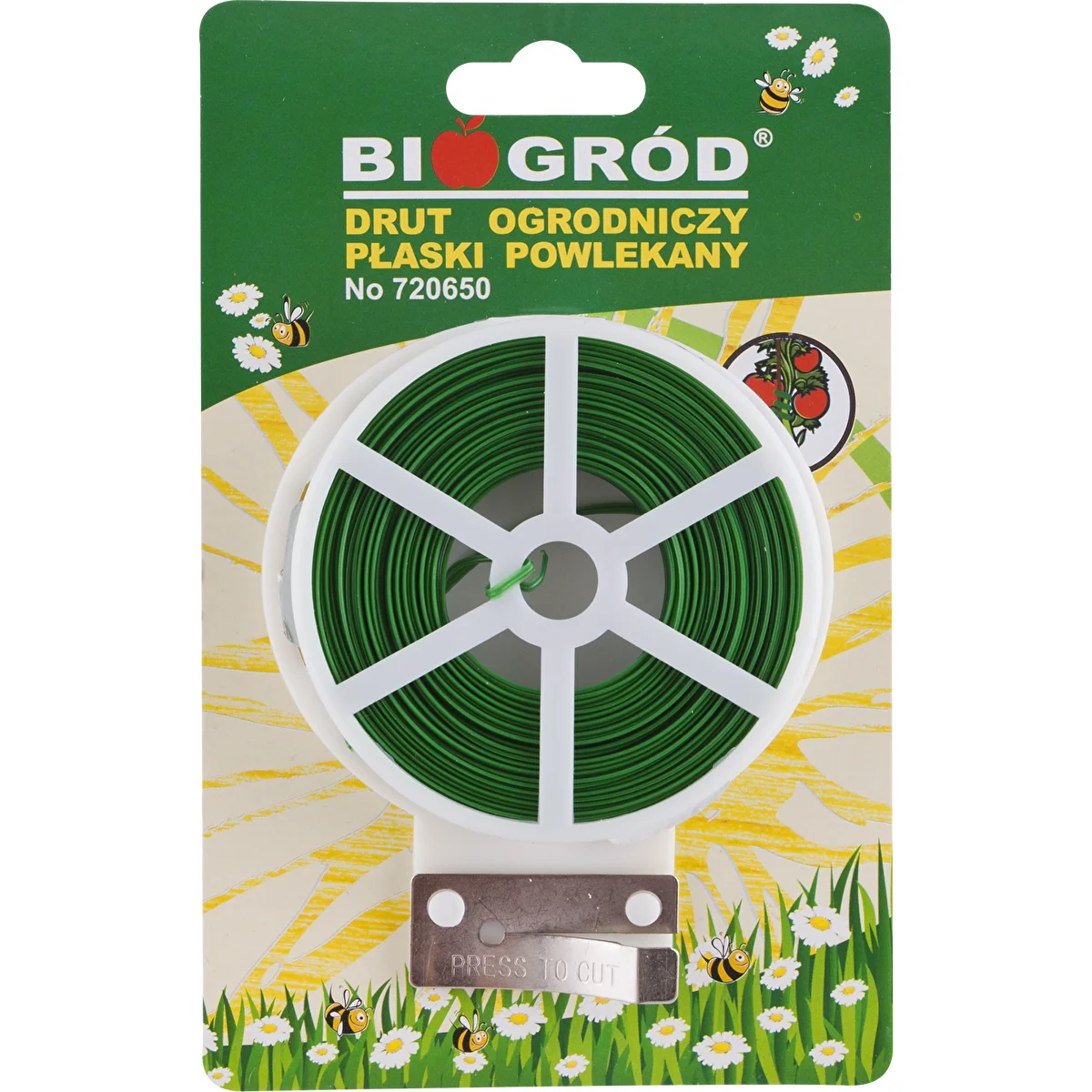 Platt trädgårdstråd, PVC-belagd 50m x 2mm