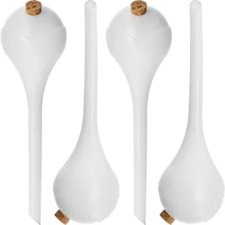 Bevattningskulor för växter, vita halvgenomskinliga med kork, 400 ml, 4 st. – photo 1