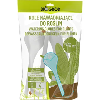Bevattningskulor för växter, vita halvgenomskinliga med kork, 400 ml, 4 st. – photo 4