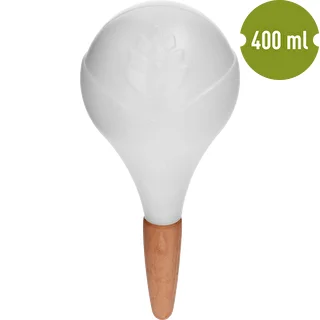 Bevattningskula för växter, vit matt med keramisk fot, 400ml – photo 2