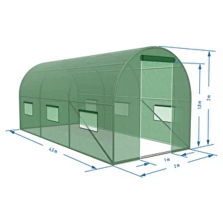 Trädgårdsväxthus (plast) 2x4,5x2 m – photo 15
