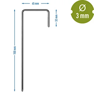 Pinnar för fiberduk, stål L-typ - 100 st. – photo 7