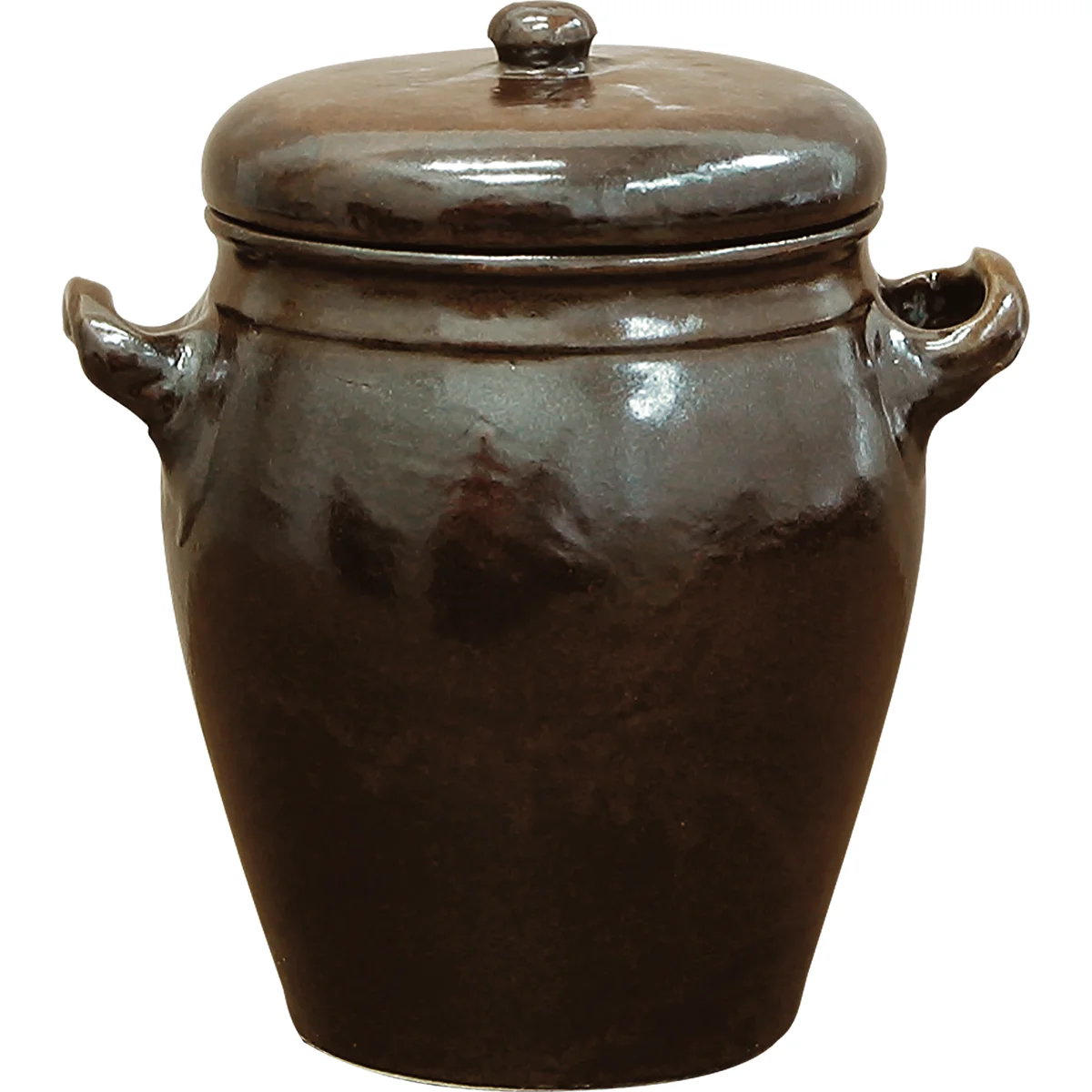 Keramik - kruka 1,6l rustik med lock