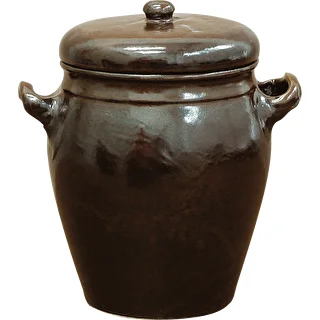 Keramik - kruka 1,6l rustik med lock – photo 1