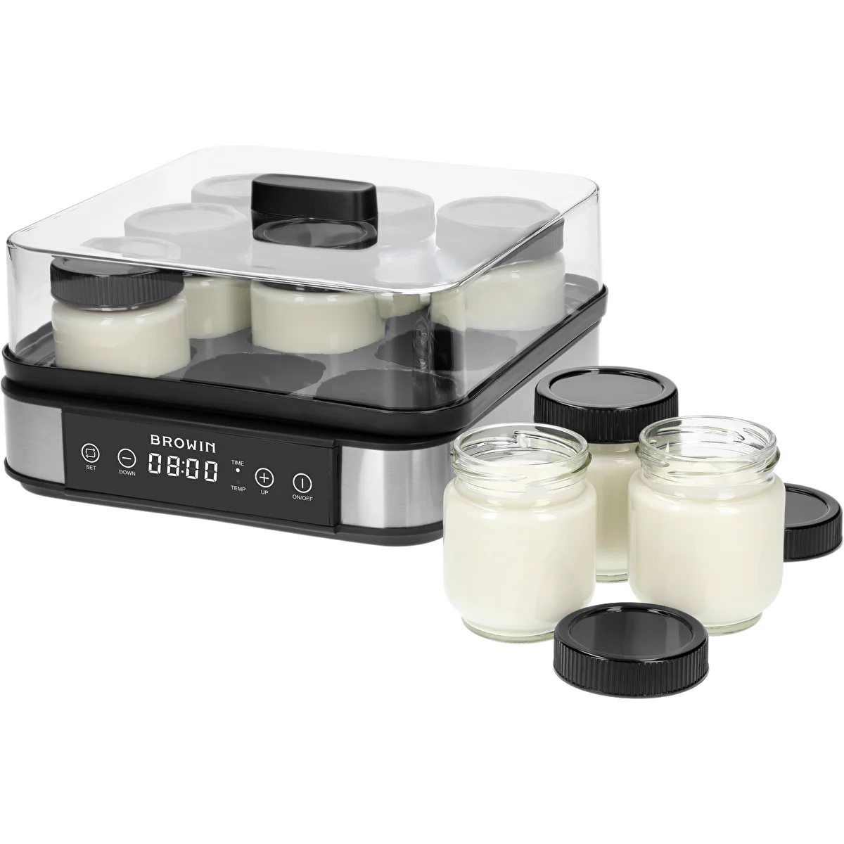 Yoghurtmaskin med termostat, 9 burkar, 1,6 L