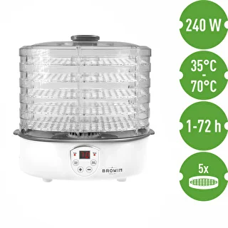 Svamptork, frukt, grönsaker och örter med temperaturreglering, 240W, transparent – photo 7