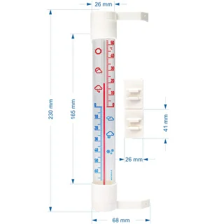Utomhustermometer med transparent skala (-70°C till +50°C) 23cm mix – photo 2