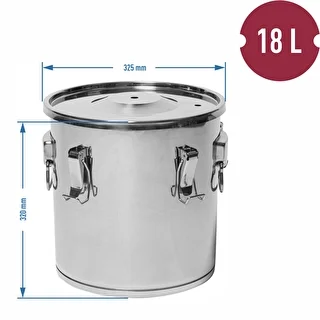Behållare för jäsning och destillation - rostfritt stål 18l, 5 klämmor – photo 13
