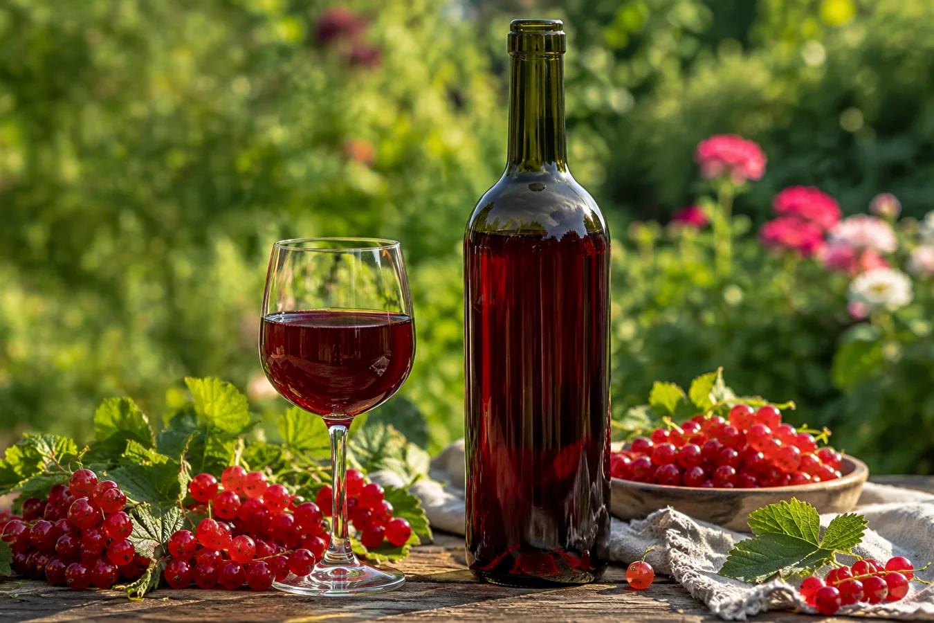 Hemlagat vin på röda vinbär