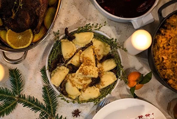 Pierogi med kål och svamp