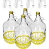 4 x Damejeanne 5L med kork, jäsrör, lock och korg ['damejeanne', ' damejeanne för vin', ' damejeanne i korg', ' damejeanne 5 L', ' ballong 5 L', ' demijohn', ' ballong i korg', ' flaska damejeanne 5L i korg', ' ballong damejeanne för vin', ' damejeanne för hembränt']