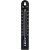 Universell termometer (-30 till +50°C), 17 cm, svart ['termometer', ' universell termometer', ' termometer av plast', ' termometer med tydlig skala', ' termometer med dubbel skala i °C och °F', ' termometer för rum med hög luftfuktighet', ' utomhustermometer till -30°C', ' fukttålig termometer', ' svart termometer', ' robust termometer']