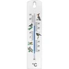 Universell termometer med grafik - fåglar (-30°C till +50°C) 20cm ['universell termometer', ' termometer av plast', ' termometer med tydlig skala', ' termometer med dubbel skala', ' termometer för rum med hög luftfuktighet', ' inomhus-utomhus termometer', ' termometer med färgtryck']