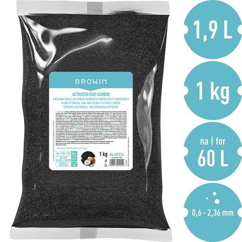 Activated Duo Carbon - blandning av aktivt kol, stenbaserat och kokosbaserat, 1 kg, för 60 L - 3