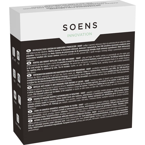 Avskräckare för mårdar och gnagare för bilar och rum (ultraljud +LED) - 10