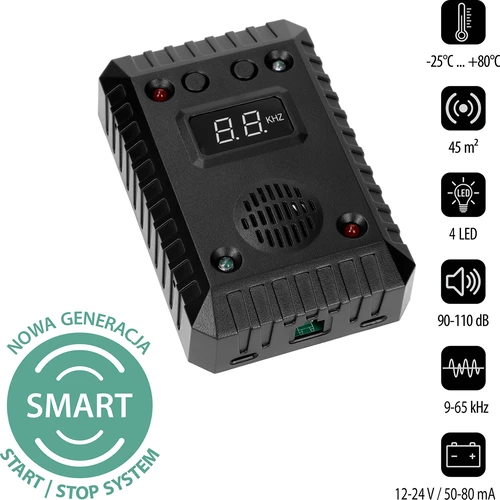 Avskräckare för mårdar och gnagare för bilar och rum (ultraljud +LED) - 2