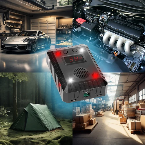 Avskräckare för mårdar och gnagare för bilar och rum (ultraljud +LED) - 14