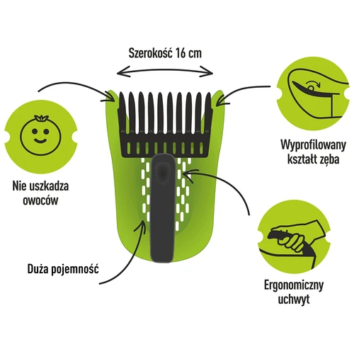 Bärplockare för små frukter, grön, av plast - 7