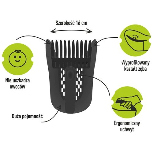 Bärplockare för små frukter i plast, svart - 7