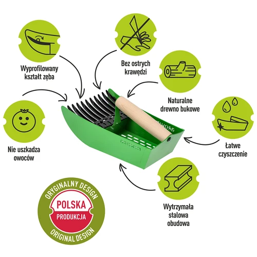 Bärplockare för små frukter, metall grön - 8