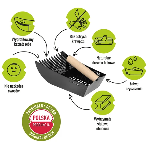 Bärplockare för små frukter, metall svart - 9